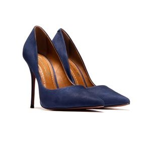 L’intervalle Teeva Navy Nubuck high heel pump, size 9